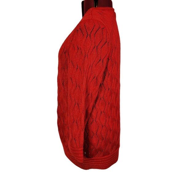 TanJay Red Knitted Open Front Cardigan (Size XL) - Picture 3 of 6